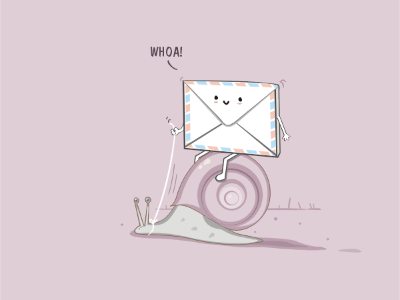 Snail Mail art design doodle envelope funny illustration mail pun snail