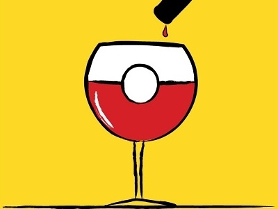 Pokemon art downsign glass illustration pokemon sam omo wine