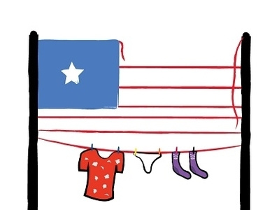 Clothes Line america art clothes clothes line downsign flag illustration rope sam omo shirt sucks underwear usa washing line