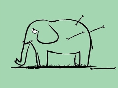 Endangered africa animal arrows art downsign elephant endangered illustration sam omo wild