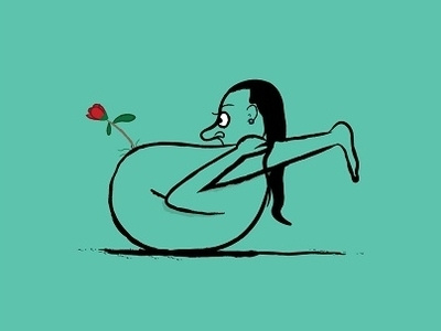 Deflower art deflower downsign female flower humor illustration red rose sam omo sex virginity