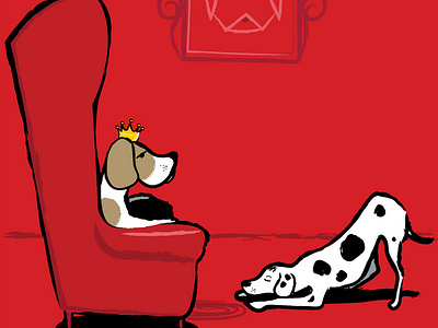 King Of Dogs art castle crown dalmatian dog downsign illustration king kingdom palace sam omo