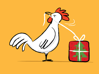 Gift art box boxing day chicken cock downsign gift illustration package sam omo