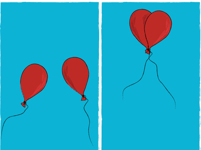 It Takes Two... art balloons design downsign heart illustration love relationship sam omo