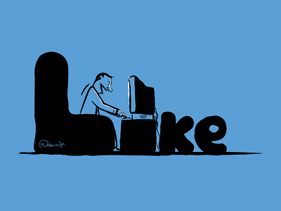 Like app art button computer downsign facebook illustration keyboard like sam omo social media website word