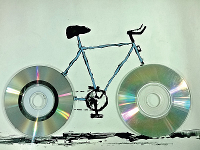 Chrome art bicycle cd design disc downsign illustration sam omo