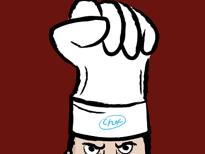 Food Is Power art chef downsign fight fist food hand hat illustration sam omo