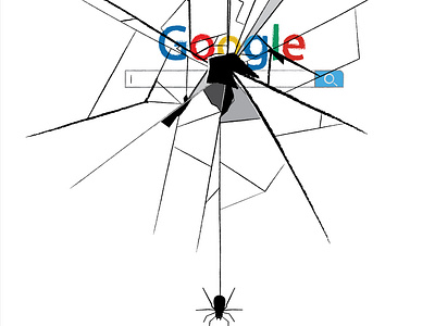 Broken Web art downsign google illustration net sam omo search engine spider web