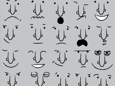 Faces art downsign emoji emotions faces ilustration sam omo smiley