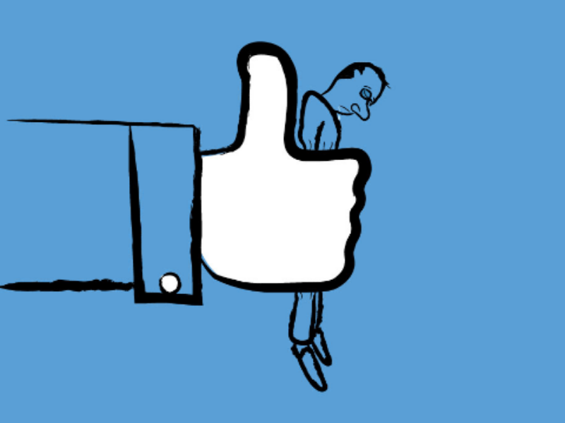 Dis-Like hand downsign illustration sam omo social media blue art thumb up dislike like facebook