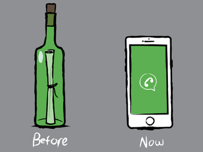 Before Now art bottle chat downsign green illustration iphone message paper phone sam omo whatsapp