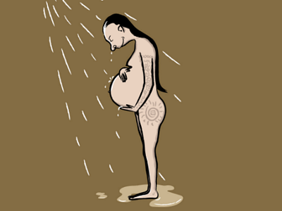 Mama Africa africa art downsign illustration mama mother naked pregnancy sam omo shower woman