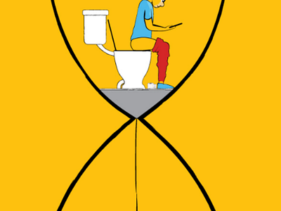Waste of Time art down sign downsign hourglass illustration poop sam omo sand of time shit time toilet waste of time