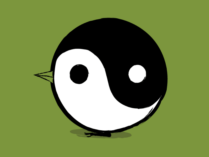 Yang animation bird black and white dao downsign gif sam omo symbol tao yang yin yin and yang