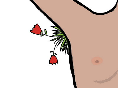 Bushy 🌷🌷 armpit bush downsign flower grass hair humor illustration men plant
