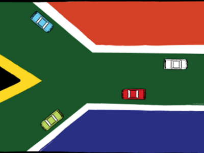 South Africa car country downsign flag johannesburg road sam omo south africa transportation