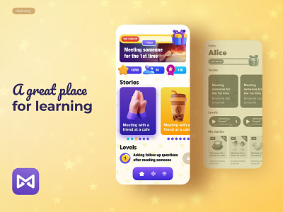 Language learning gaming app app game game app mobile ui ui ux