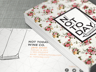 Not Today Wine Co. Business Cards branding creative direction identity system layout design typography visual design