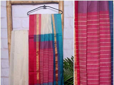 Handloom Ajrakh Maheshwari Saree Online SSEthnics ajrakh handblock handloom maheshwari silk saree suits