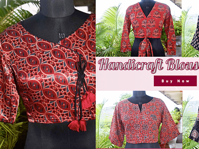 Handicraft Blouse Online - SSethnics silk blouse