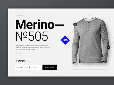 Merino №505 Product Page cart ecommerce product page shopify shopping ui ux