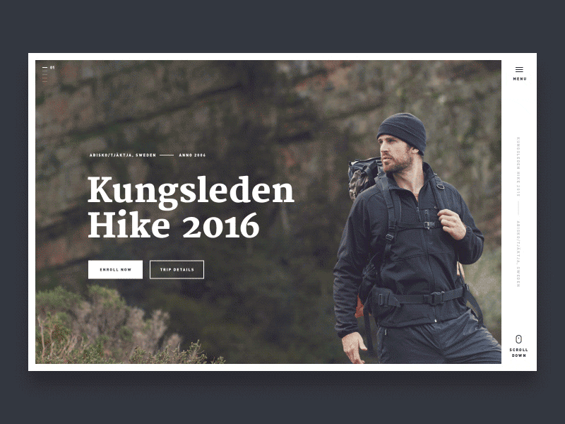 Kungsleden Hike 2016 - Transitions typography flat gif after effects ae animation minimal ux ui