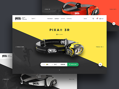 Petzl Redesign Concept - Product Page ecommerce eshop flat outdoor petzl product ui ux