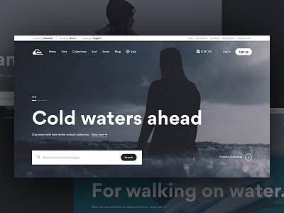 Quiksilver Revamp ecommerce eshop minimal outdoors quiksilver redesign search shopify surf ui ux
