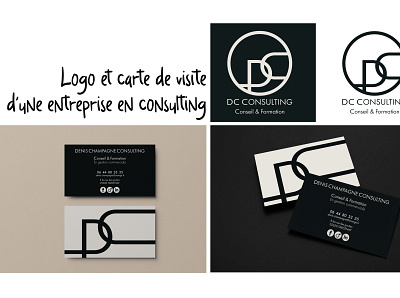 Création d'un logo et d'une carte de visite branding carte de visite consulting design entreprise logo noir et blanc photoshop vector