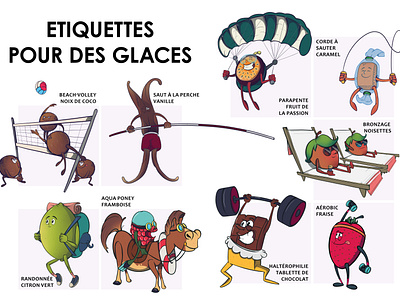 9 illustrations pour des étiquettes de glace