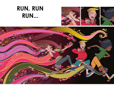 RUN , Run , run ... couleur design illustration personnage photoshop run