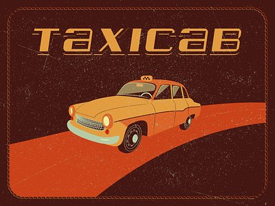 Design of business card business card cab car design graphic design illustration poster retro retro style taxi taxicab vector