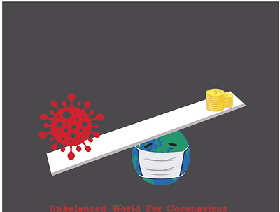 unbalanced world for coronavirus coronavirus design illustration vector
