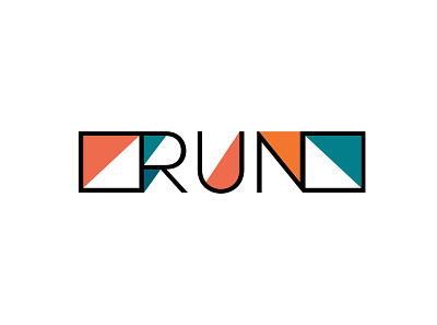 run illustration logo typography