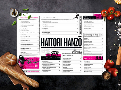 Hattori Hanzo Menu Design