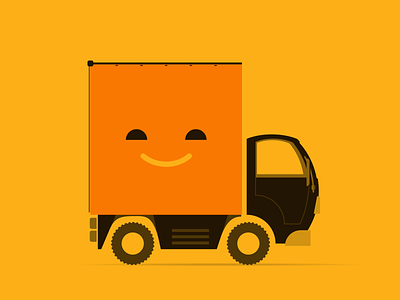 orange happy truck