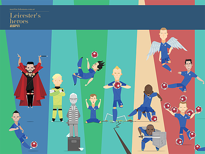 Leicester's heroes champion characters football leicester premier soccer sports