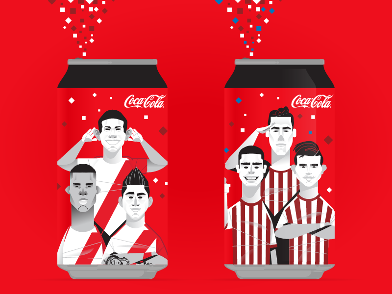 Coca Cola Edición Limitada Copa América coca-cola futbol illustration illustrator packaging soccer sports vector
