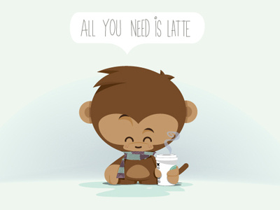 All You Need is Latte beatles cafe coffee cold frio latte monkey mono