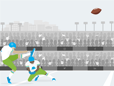 Kick Off buildings character design football illustration kick off playbook social media sports stadium vector