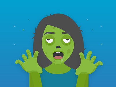 Zombie character design drool gradient halloween illustration vector zombie