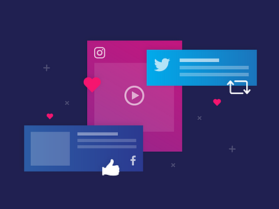 Social Media design illustration like retweet social media vector