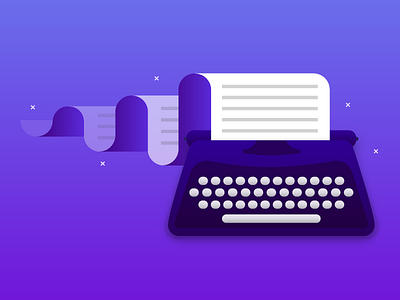 Write content design document illustration type typewriter vector write
