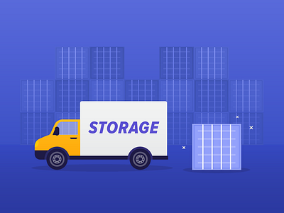 Portable Storage boxes design illustration storage bin truck vector
