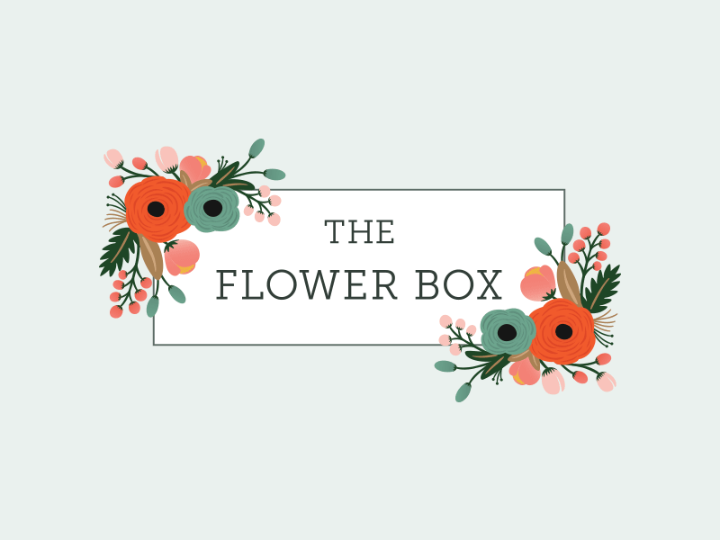 The Flower Box Color Concepts branding color concept design floral identity illustration logo process realism