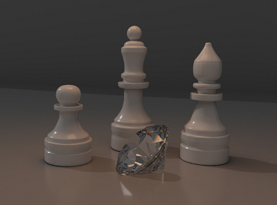 Chess Pieces 3d 3dmodel chess chesspiece design diamond game gem model sports