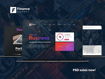 "FinAg" Finance Agency PSD Template chart dashboard data design finance fire game graph ios statistics stats ui