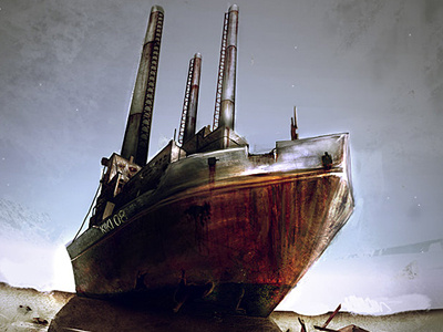 Ship Factory factory illustration metal old rust sea ship