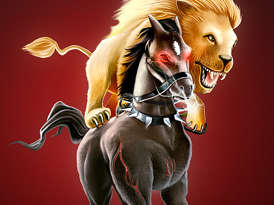 Ride on animals awesome hilarious horse illustration king lion riding rodeo run running speed
