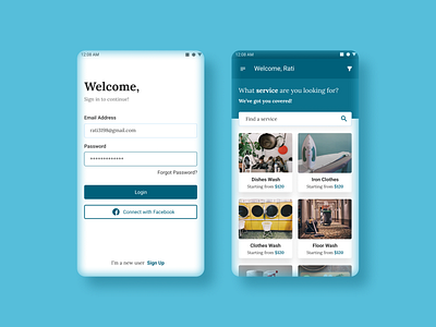 Hire Services Concept app clean emergency employee figma hire maid services uiuxdesign